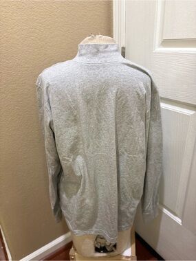 Lands’ End Super-T Mock Neck Long Sleeve Tee Heather Grey Size Large